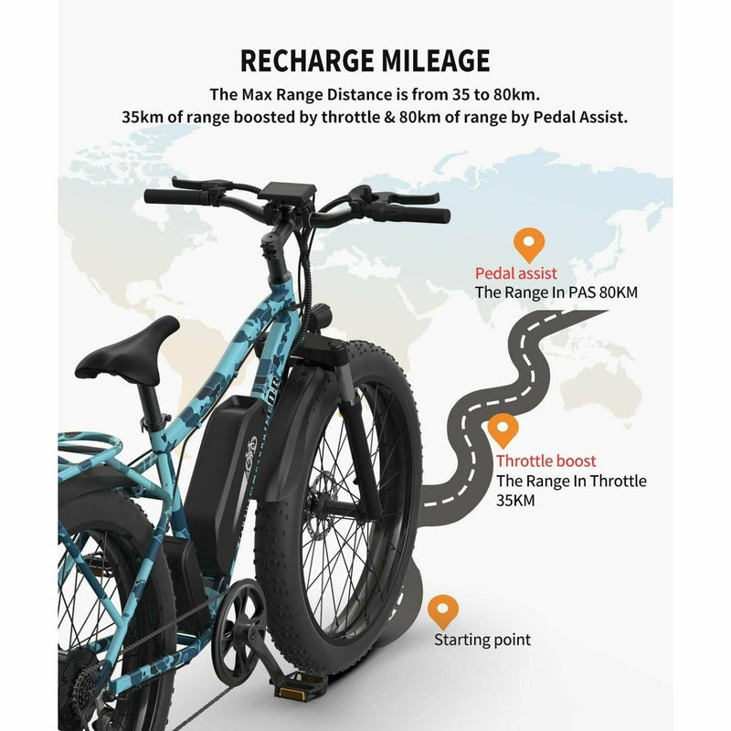 Aostirmotor S07-F All Terrain Fat Tire Electric Bike  48V/13Ah 750W