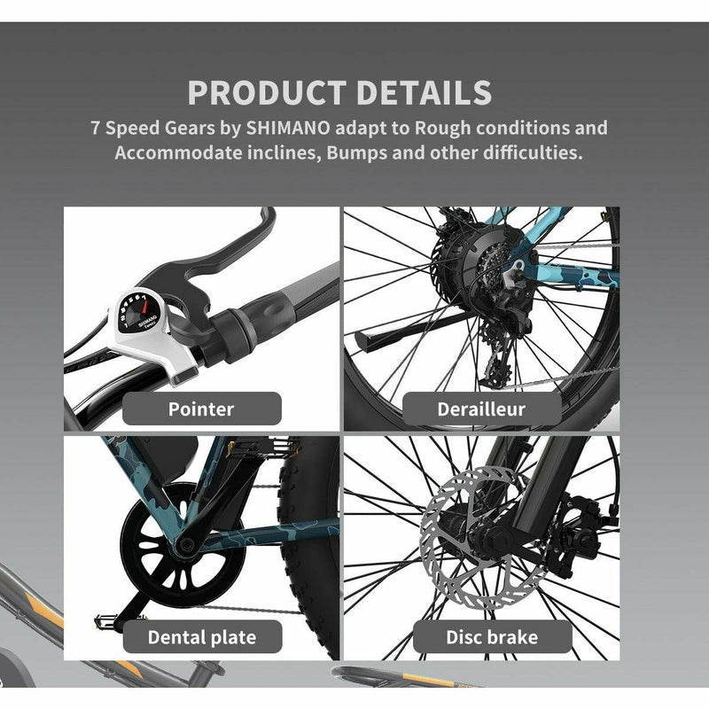 Aostirmotor S07-F All Terrain Fat Tire Electric Bike  48V/13Ah 750W